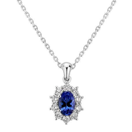 Diamond pendant with Tanzanite Princess