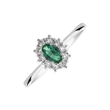 Diamond ring with Emerald Princess Joy