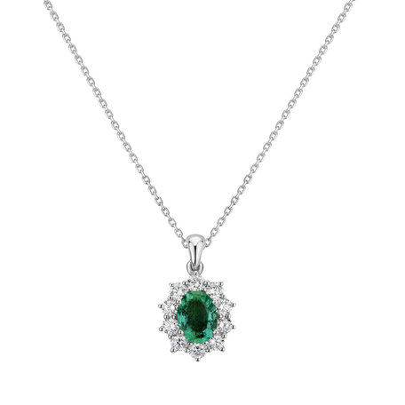 Diamond pendant with Emerald Goddess Elegance