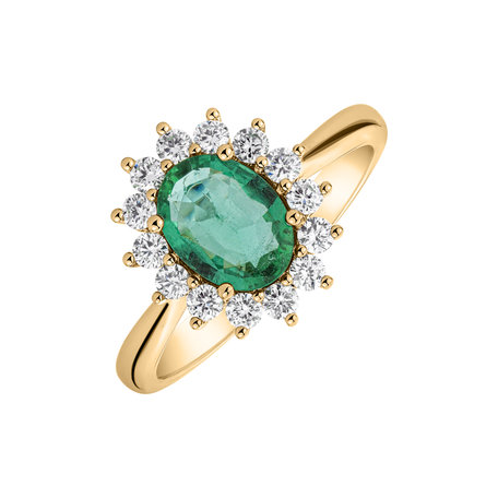 Diamond ring with Emerald Princess Sparkle