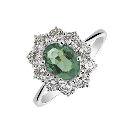 Diamond ring with Emerald Princess Joy