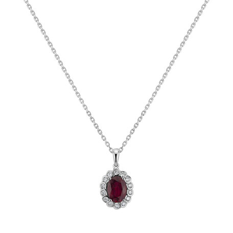 Diamond pendant with Ruby Glamour Princess