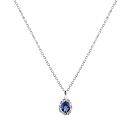 Diamond pendant with Sapphire Glamour Princess