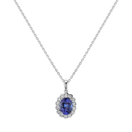 Diamond pendant with Tanzanite Princess