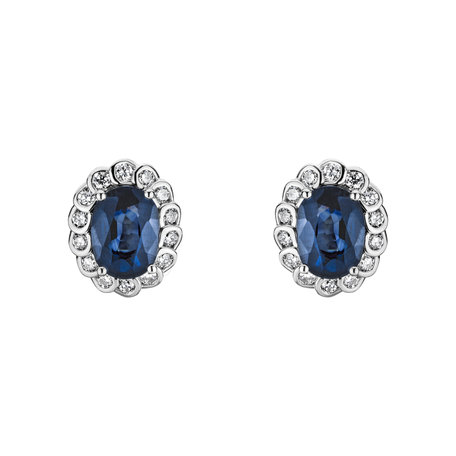 Diamond earrings with Sapphire Princess