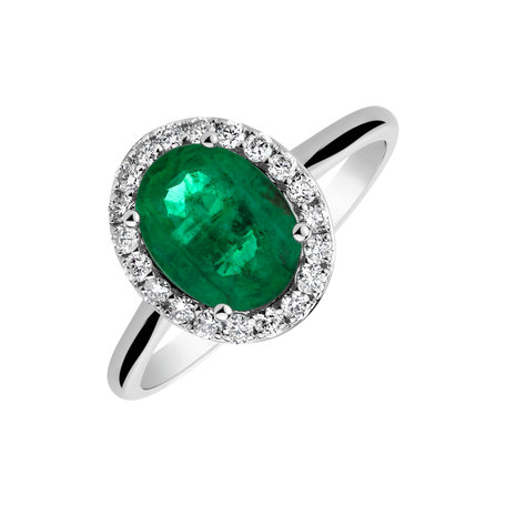 Diamond ring with Emerald Princess Wish