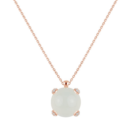 Diamond necklace with Chalcedony Royal Drop