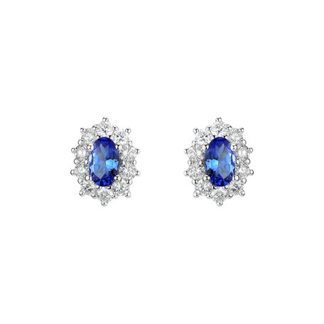 Diamond earrings with Tanzanite Princess