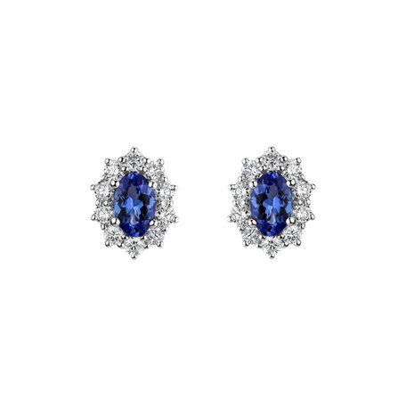 Diamond earrings with Tanzanite Princess