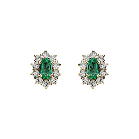 Diamond earrings with Emerald Princess