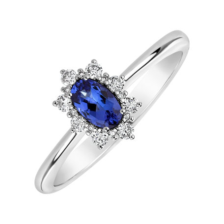 Diamond ring with Tanzanite Princess