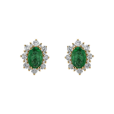 Diamond earrings with Emerald Mary Magdalene