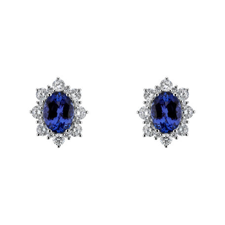 Diamond earrings with Tanzanite Mary Magdalene