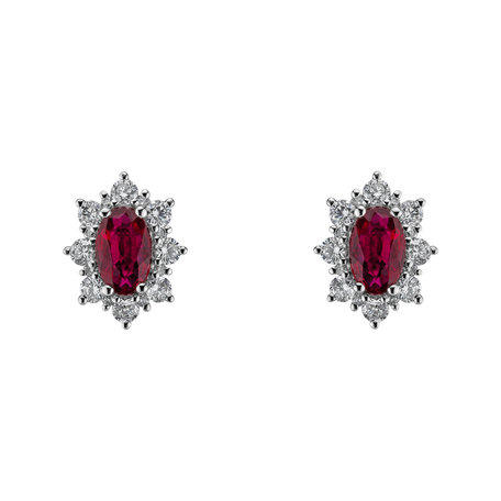 Diamond earrings with Ruby Princess