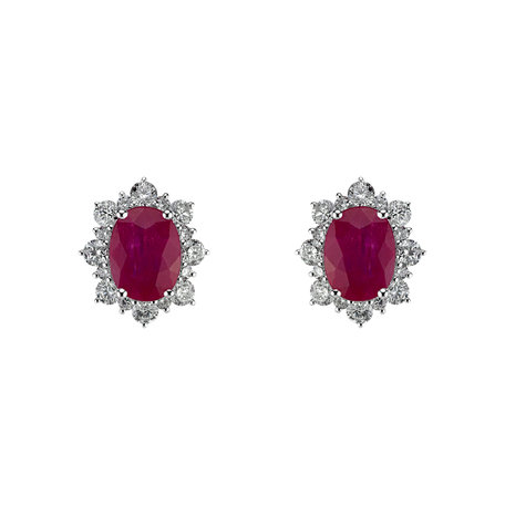 Diamond earrings with Ruby Princess