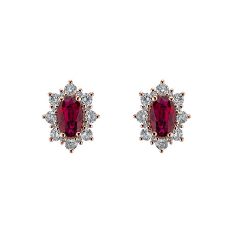 Diamond earrings with Ruby Princess