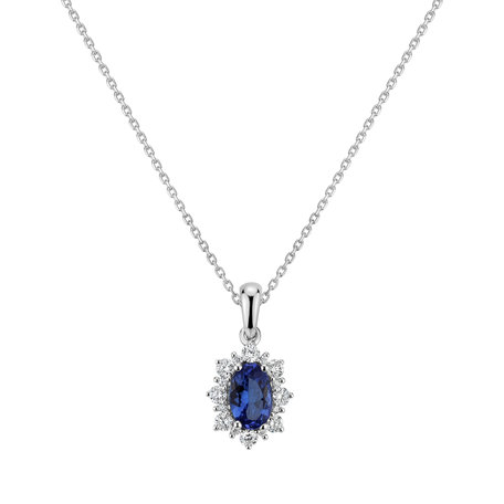 Diamond pendant with Tanzanite Princess