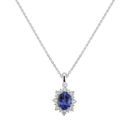 Diamond pendant with Tanzanite Princess