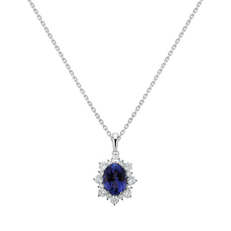 Diamond pendant with Tanzanite Princess