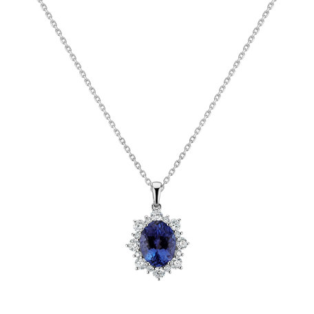 Diamond pendant with Tanzanite Princess