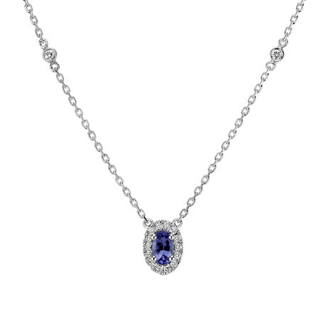 Diamond necklace with Tanzanite Space Gem