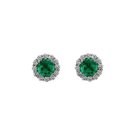 Diamond earrings with Emerald Bloom Spark