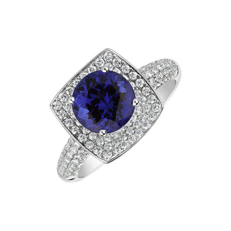 Diamond ring with Tanzanite Fancy Galaxy