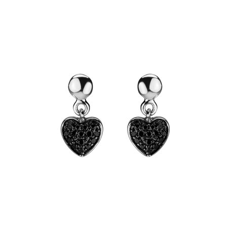 Earrings with black diamonds Amazing Heart