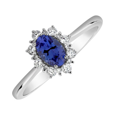 Diamond ring with Tanzanite Princess