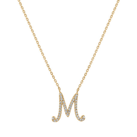 Diamond necklace Curly Glitter M