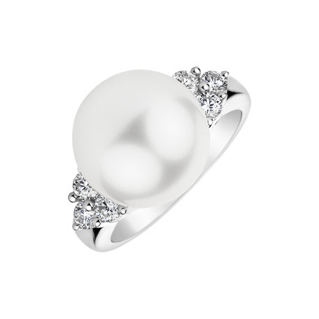 Diamond ring with Pearl Nautical Desire