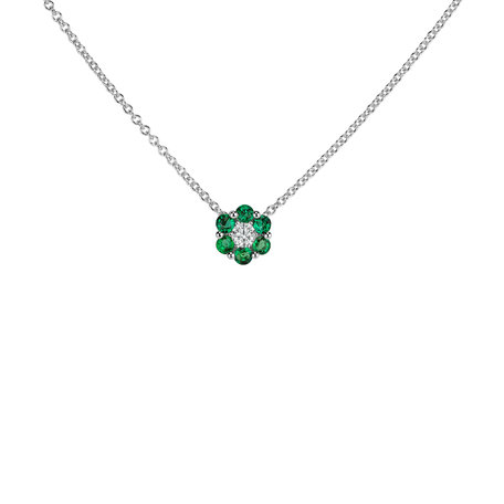 Diamond necklace with Emerald Shiny Constellation