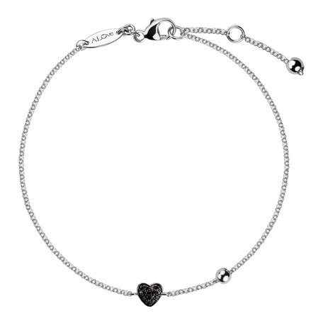 Bracelet with black diamonds My Heart