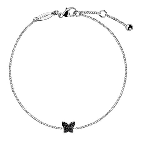 Bracelet with black diamonds Butterfly