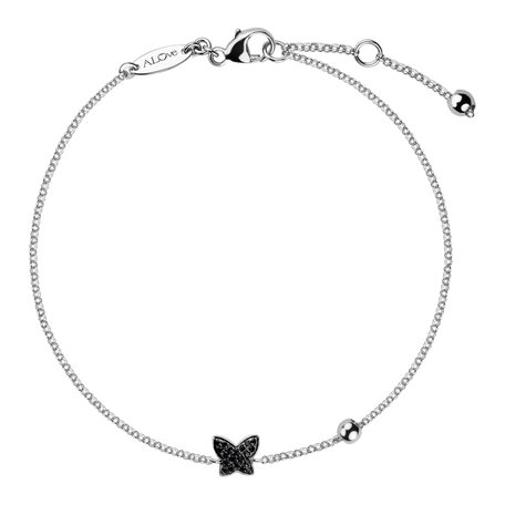 Bracelet with black diamonds My Butterfly