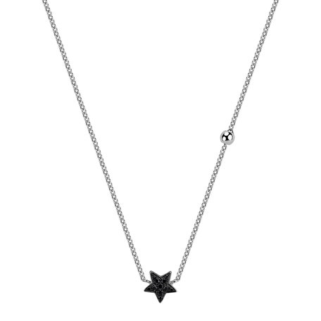 Necklace with black and white diamonds Star Waterfall