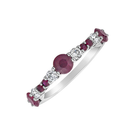 Diamond ring with Ruby Maddalena