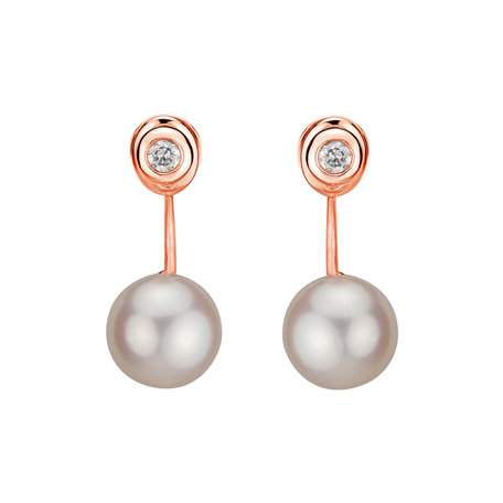 Diamond earrings with Pearl Beauty Qeen