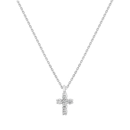 Diamond necklace Glossy Cross