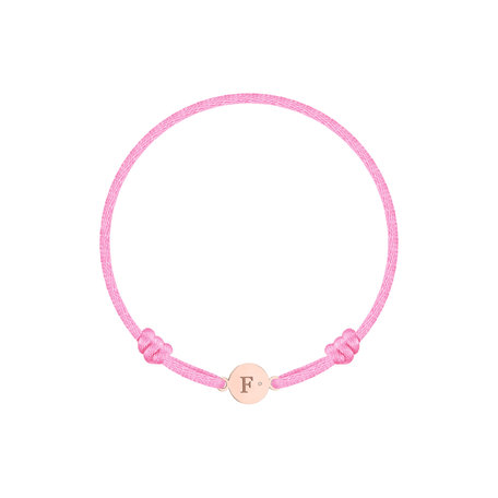 Children's diamond bracelet Circle Letter F