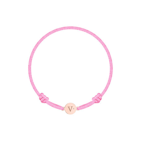 Children's diamond bracelet Circle Letter V