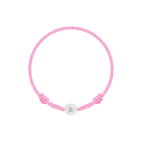 Children's diamond bracelet Circle Letter B