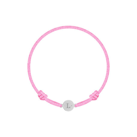 Children's diamond bracelet Circle Letter L