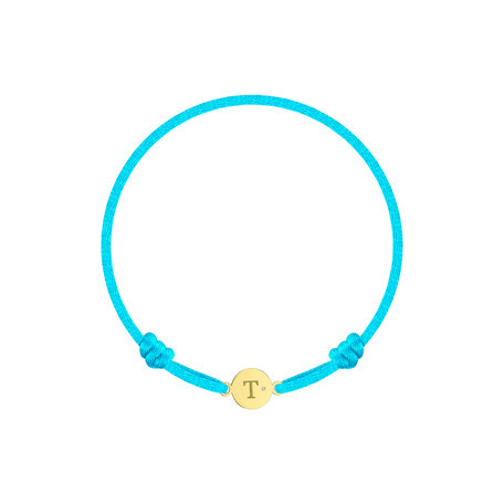 Children's diamond bracelet Circle Letter T