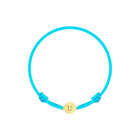 Children's diamond bracelet Circle Letter U