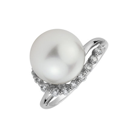 Diamond ring with Pearl Sea Etude