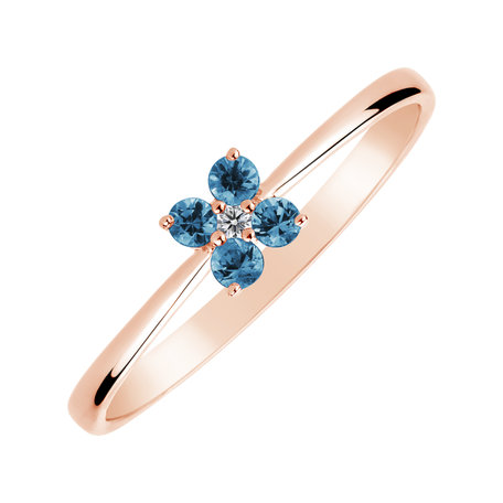 Diamond ring with Topaz Swiss Divine Bloom