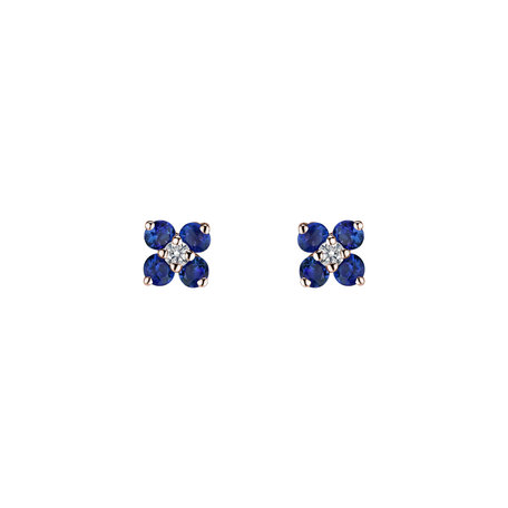 Diamond earrings with Tanzanite Divine Bloom