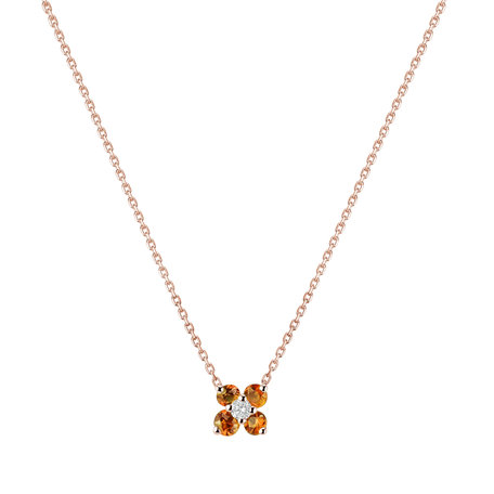 Diamond necklace with Citrine Madeira Divine Bloom