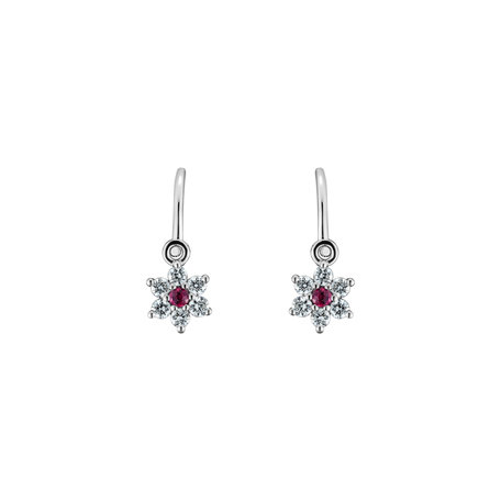 Diamond earrings with Ruby Early Sparks